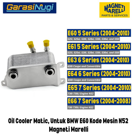 MARELLI Oil Cooler Matic BMW E60 E63 E65 Mesin N52 N62 17117534896 Original 525 730