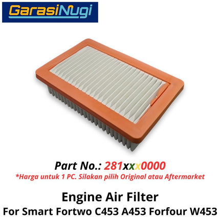 Engine Air Filter Smart Fortwo C453 A453 W453 Filter Udara Mesin (2014-2024)