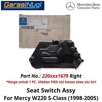 Seat Switch Mercy W220 Button Control Headrest Tombol Kursi Sandaran Kepala Assembly S230