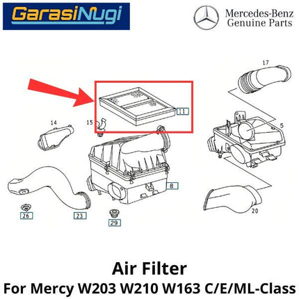 Air Filter Mercy W207 Saringan Udara Mesin 6040940004 Mercedes E250 E350