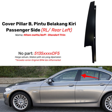 Cover Pillar B For BMW F10 List Penutup Pintu Kaca Samping Matte Original 523