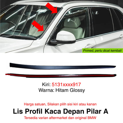 Lis Profil Kaca Depan BMW F15 F85 Drip Moulding Front Window Windshield Original Primed X5