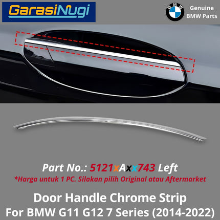Exterior Door Handle For BMW G11 G12 Chrome Trim Stripe Strip Krom Pintu Depan Belakang 740 750