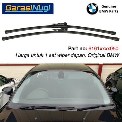 Wiper Frameless BMW E81 E87 E88 Kaca Depan Original Part Setir Kanan RHD Sepasang 116 120