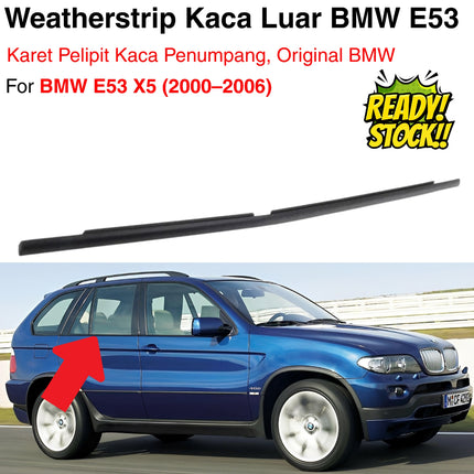 Weatherstrip BMW E53 Karet Lis Pelipit Pintu Kaca Samping Belakang Original Black Matte Channel Cover X5