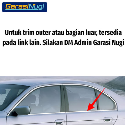 Weatherstrip BMW E39 Karet Lis Pelipit Pintu Kaca Belakang Bagian Dalam Inner Cover Frame Original 520 528