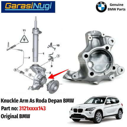 Wheel Carrier Knuckle Arm BMW E84 Rumah Bearing Roda Depan Front Steering Spindle Original X1
