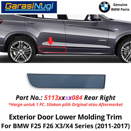 Exterior Door For BMW F25 F26 Lower Molding Trim Cover Eksterior List Penutup Pintu Bawah Depan Belakang X3 X4