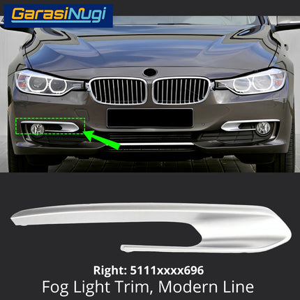 Fog Light Trim For BMW F30 Pre-LCI Luxury Modern Line Chrome Bumper Lampu Kabut Grill 320 328
