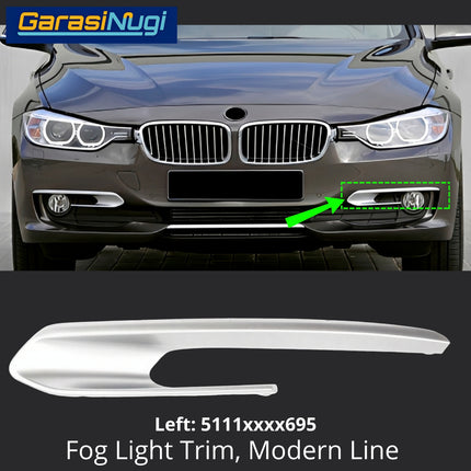 Fog Light Trim For BMW F30 Pre-LCI Luxury Modern Line Chrome Bumper Lampu Kabut Grill 320 328