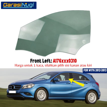 Kaca Samping Pintu Depan Mercedes W176 Pre-FL Side Window Pane Original Front Glass Mercy A180 A200