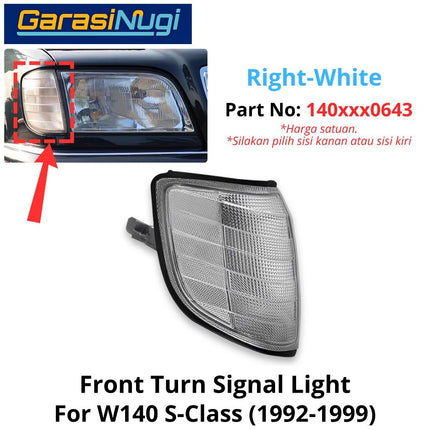 Front Turn Signal Mercy W140 Corner Light Cover Lampu Sein Depan Mercedes S280 S320 (1992-1999)