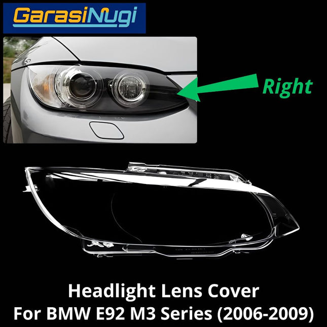 Mika Headlight For BMW E92 E93 Pre-LCI Lens Kaca Cover Lampu Depan M3 (2006-2009)