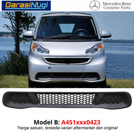 Lower Grille Smart Fortwo Gen 2 Penutup Bemper Depan Bagian Bawah Front Bumper Original 2007 - 2015