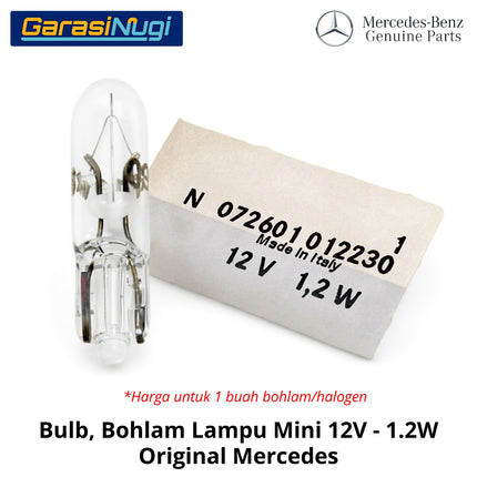 Bohlam Lampu Dashboard T5 12V 1,2W Panel Instrumen Indikator Original Bulb 072601012230