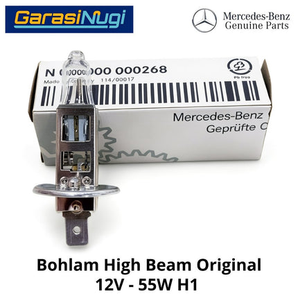 Bohlam Lampu Jauh High Beam 12V 55W H1 Lampu Kabut Auxiliary Light Original 000000000268