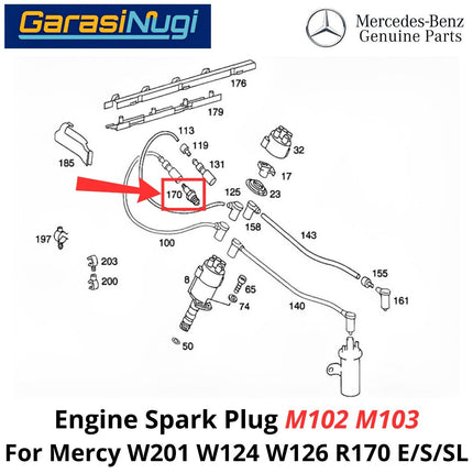 Spark Plug Mercy W201 W124 W126 R170 Busi Mesin Original 0031590603 190 230E SLK