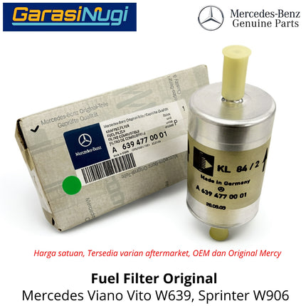Fuel Filter Mercedes Viano Vito Sprinter Saringan Bahan Bakar Mesin Bensin OrigInal W639 W906 6394770001