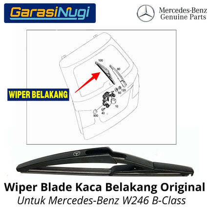 Wiper Blade Kaca Belakang Mercedes W246 Rear Window Original Mercy B180 B200