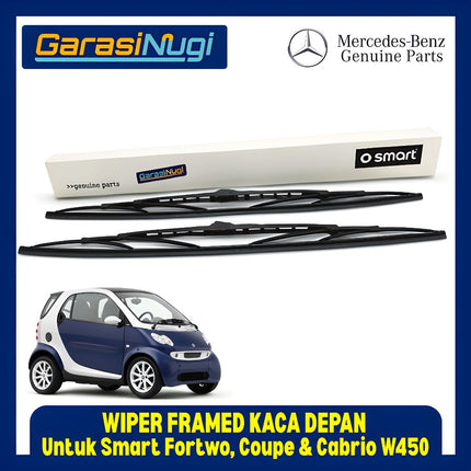 Wiper Framed Smart Fortwo Coupe Cabrio W450 Front Window Kaca Depan Original 1998 - 2007