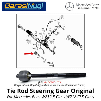 Tie Rod Mercedes W212 W218 Steering Gear Front Axle Joint Rack End Original Mercy E300 CLS350