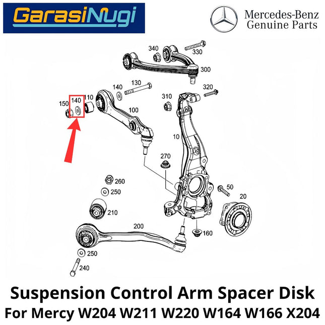Suspension Control Mercy W204 W211 W220 W166 Arm Spacer Disk Cakram Ring Pengatur Jarak Suspensi Mercedes C200 E200 ML