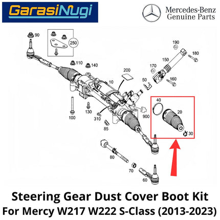 Steering Gear Mercy W217 W222 Dust Cover Boot Kit Penutup Debu Roda Kemudi Depan Mercedes S450