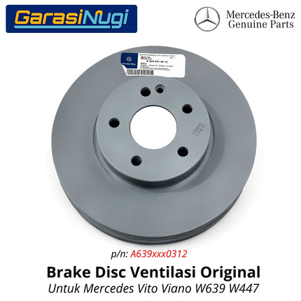 Brake Disc Mercedes Vito Viano Piringan Cakram Roda Depan Original Front Ventilated W639 W447 6394210312