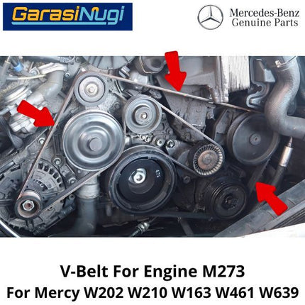 Fan Belt Mercy W202 W210 W163 W461 W639 V-Belt Tali Kipas 0149970492 Mercedes C200 G300