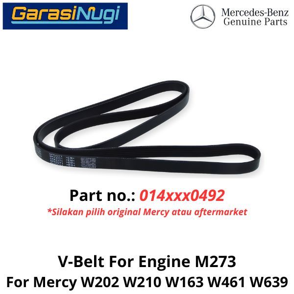 Fan Belt Mercy W202 W210 W163 W461 W639 V-Belt Tali Kipas 0149970492 Mercedes C200 G300
