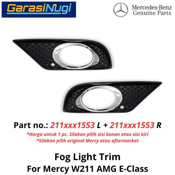 Fog Trim Mercy W211 AMG Cover Chrome Lampu Kabut Bracket E350