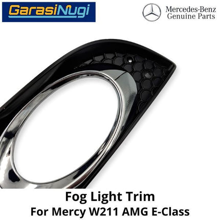 Fog Trim Mercy W211 AMG Cover Chrome Lampu Kabut Bracket E350