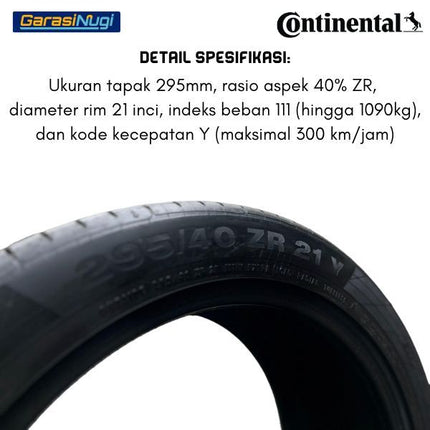 Continental Tire 295/40Z R21 111Y Contisport Contact Ban Depan Belakang