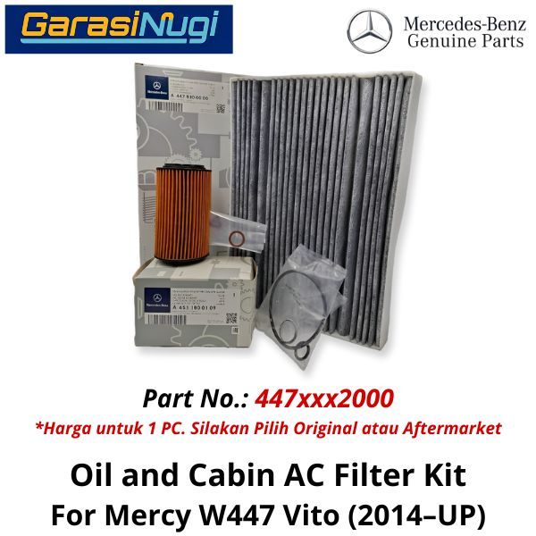 Oil and Cabin AC  Mercy W2447 Filter Kit Saringan Oli dan AC Kabin Set 4478352000 Vito
