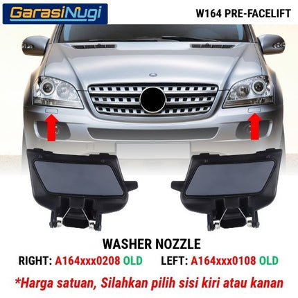 Nozzle Washer Mercy W164 Cover Bumper Tutup Lampu Depan ML
