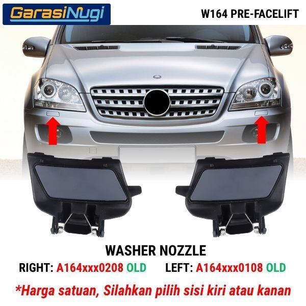 Nozzle Washer Mercy W164 Cover Bumper Tutup Lampu Depan ML
