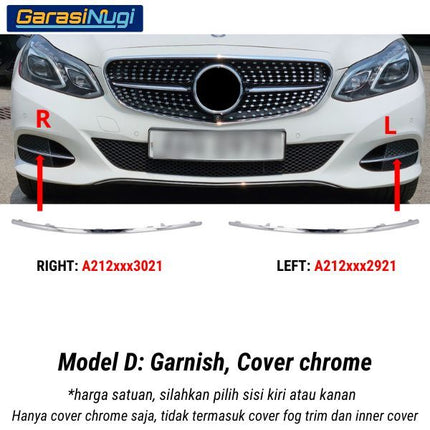 Fog Trim New Mercedes W212 Facelift Bumper Strip Grille Chrome Cover E200