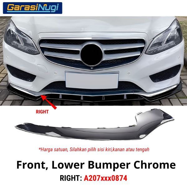 Front Lower Bumper Mercy W207 Facelift List Penutup Chrome Molding Trim E250