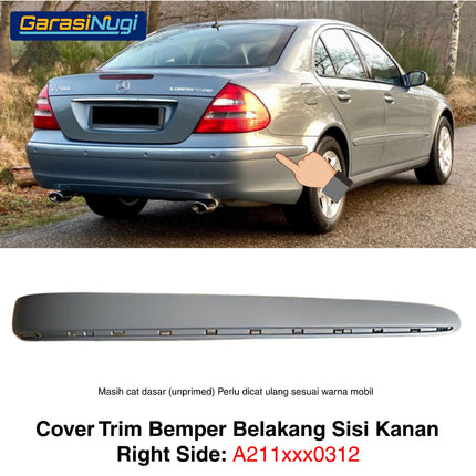 Bumper Trim Mercedes W211 Pre-FL Rear Cover Penutup Bemper Belakang E200