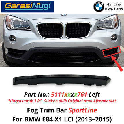Fog Trim For BMW E84 LCI Bar Front Bumper Strip Bemper Depan Bawah X1 2013-2015