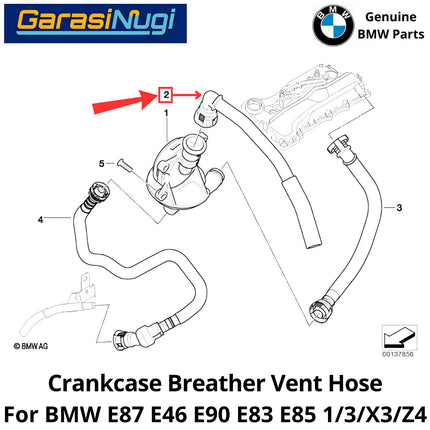 Crankcase Breather For BMW E87 E90 E83 E85 Vent Hose Selang Ventilasi Bak Mesin 120 320 X3 X4