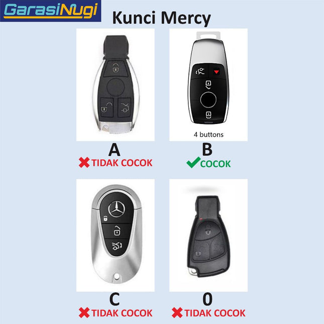 Key Case For Mercedes W177 Sarung Kunci Metal Gun Carbon Long Keychain