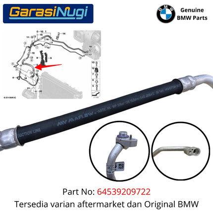 Selang AC Low Pressure BMW F48 F45 F46 MINI Pipa Jalur Balik Radiator Tekanan Rendah Suction Pipe X1 X2
