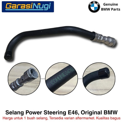Selang Power Steering Balik BMW E46 Return Hose Original Mesin M43 32416796389 Cohline 318
