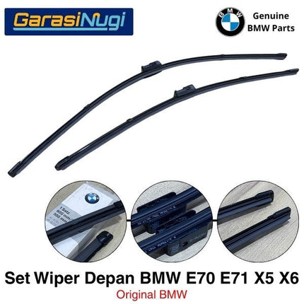 Wiper Frameless BMW E70 E71 Kaca Depan Original Part Setir Kanan RHD Sepasang X5 X6