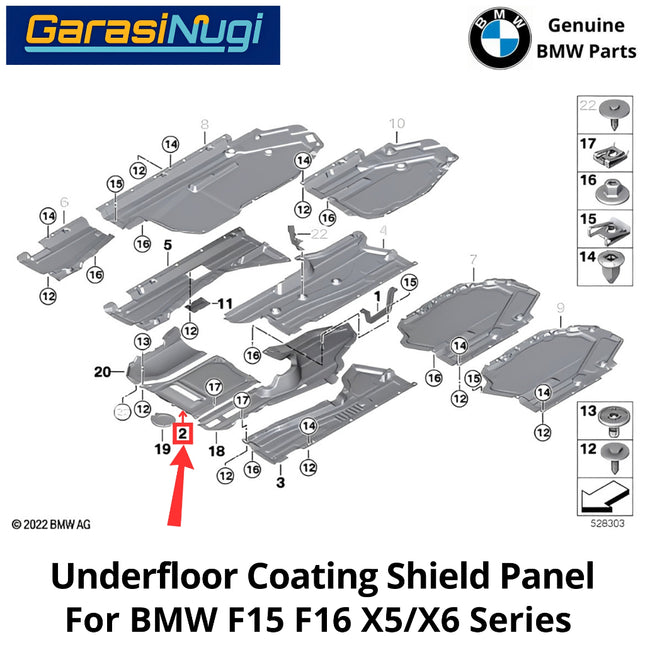 Underlfloor Coating For BMW F15 F16 Front Center Shield Panel Pelindung Bawah Lantai X5 X6 2014-2018