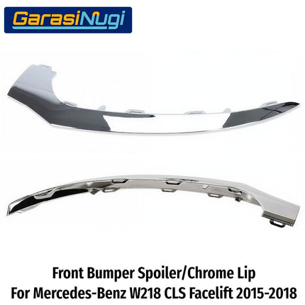 Chrome Lip Mercy W218 Facelift Front Lower Trim Spoiler Bawah Bemper Depan Krom Molding CLS 300 CLS 400