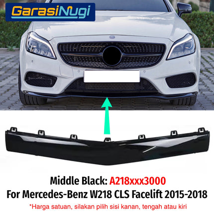 Chrome Lip Mercy W218 Facelift Front Lower Trim Spoiler Bawah Bemper Depan Krom Molding CLS 300 CLS 400