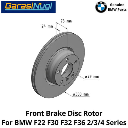 Front Brake Disc BMW F22 F30 F32 F36 Rotor 34116792221 Piringan Cakram Rem Depan Original 230 350 450