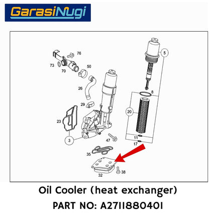 MARELLI Oil Cooler 2711880401 Mercedes M271 W203 W204 W211 W212 Kompressor C180 C200 E200
